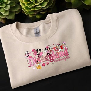 Disneyland Hearts Bundle, Disneyland Valentines Sweater, Mickey And Friends Valentine Sweatshirt, Valentines Day Sweatshirt