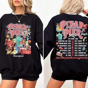 Pixar Pier Disneyland Sweatshirt, Disneyland Pixar Fest 2024 Shirt, Meet me at Pixar Pier Disney Pixar Characters, Disneyland Trip Shirt