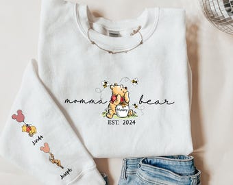 Custom Mamma Bear Sweatshirt: Personalized Mom Est with Kid Name