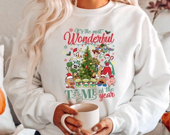 The Most Wonderful Time Of The Year Sweatshirt, Christmas Toy Story Sweatshirt, Disneyland Christmas Shirt, Woody And Buzz Family Christmas