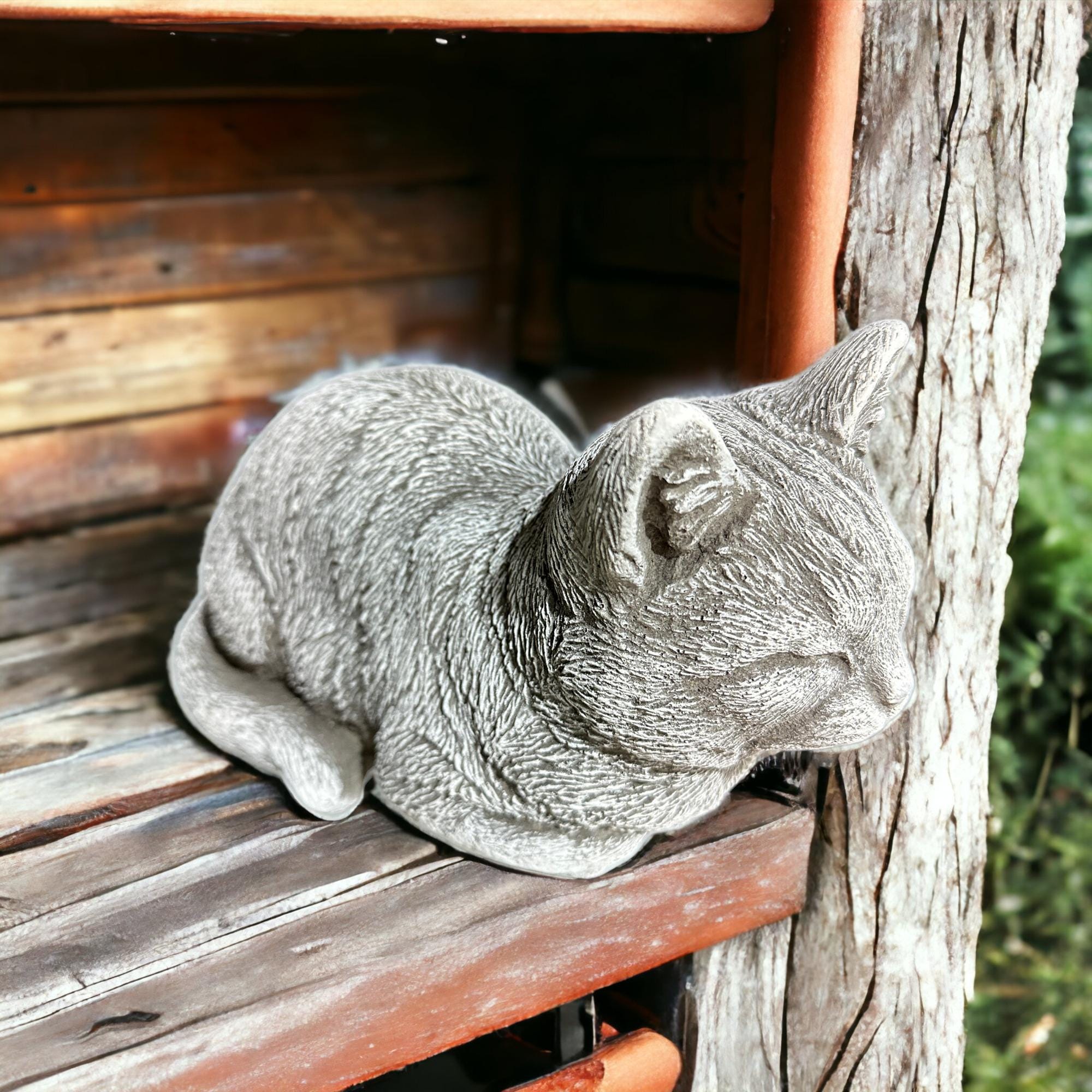 Gartenfigur Spielende Katzen Aus Steinguss - Frostsicher, 12 Cm Hoch, Grau Patiniert Für Den Außenbereich