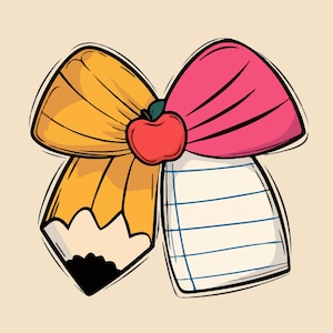Fiocco di carta e matita per insegnanti PNG, regalo di apprezzamento per gli insegnanti PNG, fiocco di carta e matita per insegnanti PNG, può essere personalizzato con il nome dell'insegnante