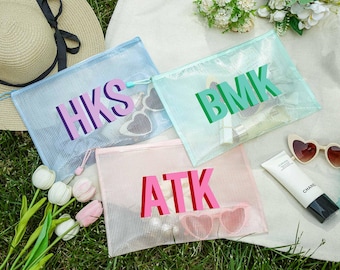 Personalized Monogrammed pool bag,Shadow Monogram Pool Bag,Bridesmaid beach gift bag,Waterproof pool bag,Bachelorette party storage bag