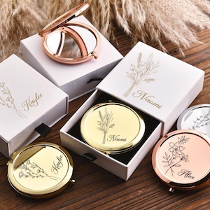 Engraved Bridesmaids Pocket Makeup Mirror,Personalized Compact Mirror,Bridesmaid Gift,Bachelorette party gift,Engraved Pocket Mirror for Her