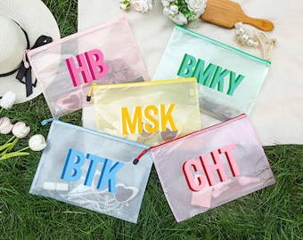 Personalized Monogrammed pool bag,Waterproof pool bag,Shadow Monogram Pool Bag,Bridesmaid beach gift bag,Bachelorette party storage bag