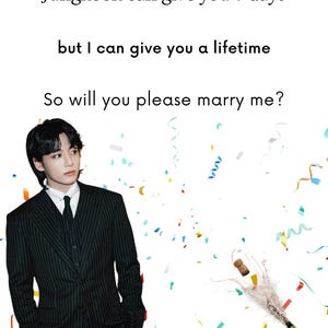 Carte de proposition de mariage Jungkook, personnalisable avec un lien