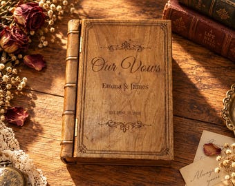 Custom Wooden Memory Book Box, Anniversary Gift, Engagement gifts, Personalized Couple Memory Book Box, Custom Wooden Keepsake Chest