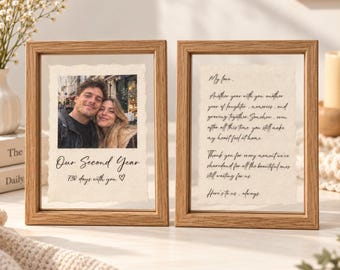 Personalized Cotton Love Letter, Custom Photo Love Letter, 2nd Custom Anniversary Gift, Wedding AnniversaryGift for Husband