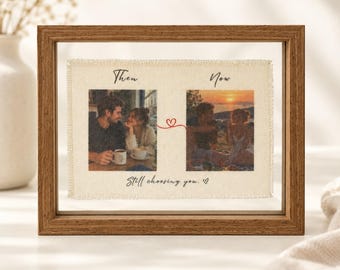 Framed Cotton Photo Letter, Personalized Love Note with Picture, Cotton Anniversary Gifts, Custom Keepsake, Wedding or Newlywed Gift