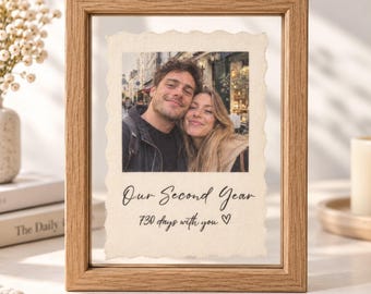 Framed Cotton Photo Letter, Personalized Love Note with Picture, Cotton Anniversary Gifts, Custom Keepsake, Wedding or Newlywed Gift
