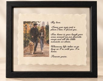 Personalized Cotton Love Letter, Custom Photo Love Letter, 2nd Custom Anniversary Gift, Wedding AnniversaryGift for Husband