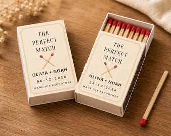 Personalized Matchboxes for Wedding, Custom Matchbox Favors with Your Design, Bridal Shower & Bachelorette Party