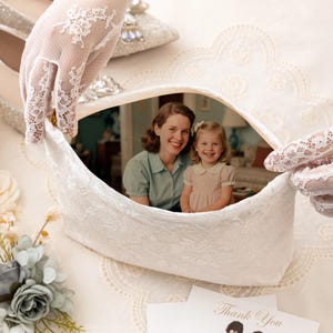 Borsetta da sposa, borsetta con fodera personalizzata con foto, regalo di nozze per la madre della sposa, regalo di nozze per la madre dello sposo, regalo per la mamma, set regalo