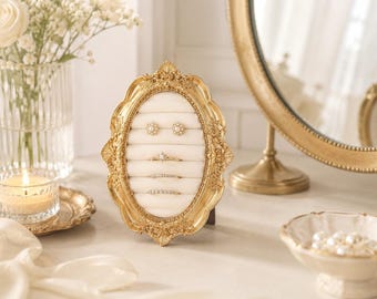 Vintage Ring Holder, Wedding Ring Display Frame, Elegant Jewelry Organizer, Bridal Ring Stand, Engagement Gift, Bridesmaid Gift