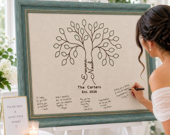 Custom Wedding Guest Book Alternative, Hand Embroidered Family Heirloom, Keepsake Wedding Sign, Personalized Wall Art, Wedding Gift