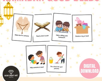 Ramadan Good Deeds Cards for Kids Printable (Digital Download)