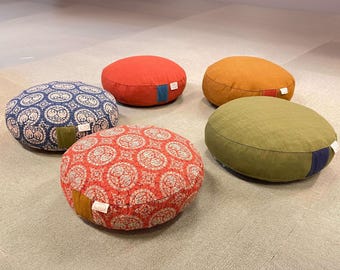Handcrafted Japanese Zafu Cushion (Small) – Eco-Friendly Meditation & Yoga Pillow, 100% Cotton Cover