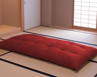 Traditional Japanese Cotton Floor Pad (Handmade) | Geisha Red