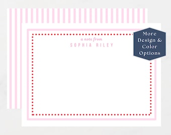 Personalized Name Stationery, Custom Flat Notecards, Thank You Notes