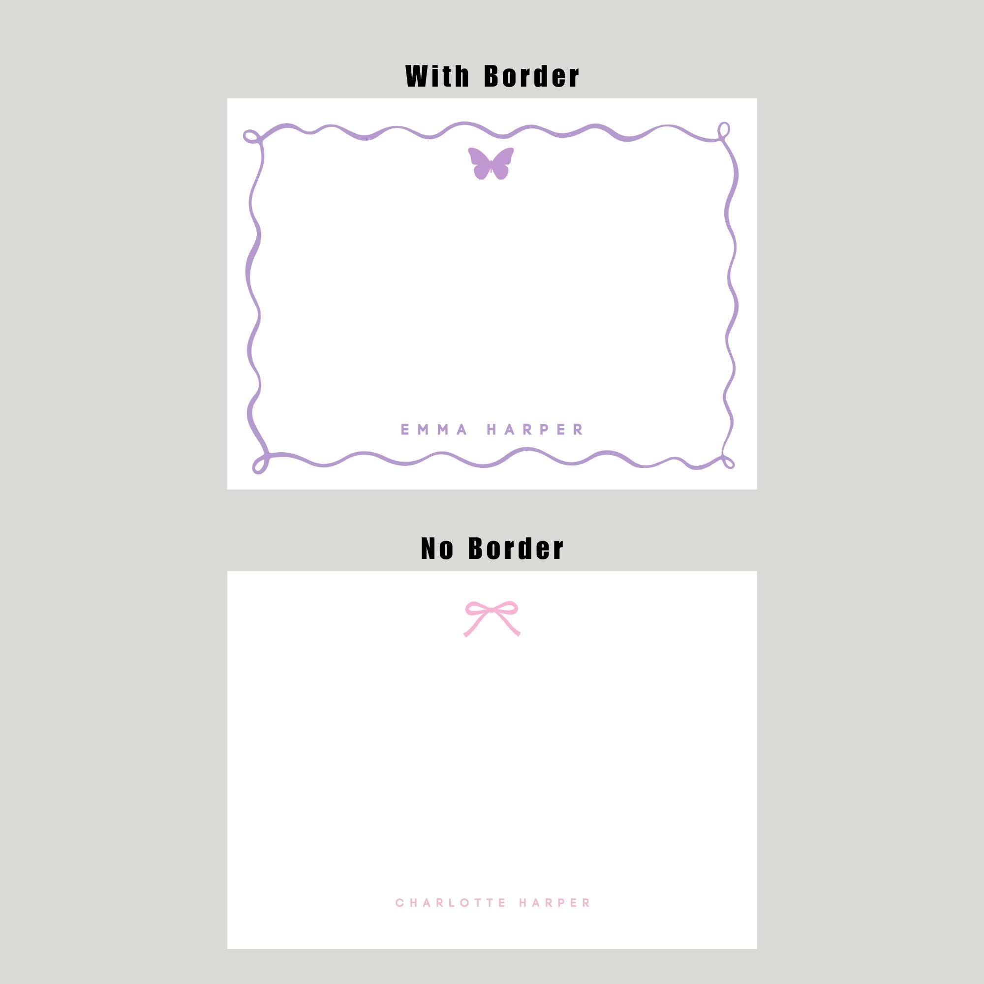 Personalized Butterfly Stationery, Custom Flat Notecards, Girls ...