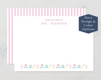 Personalized Teacher Notecards, Custom Stationery Gift for Teachers, Thank You Notes