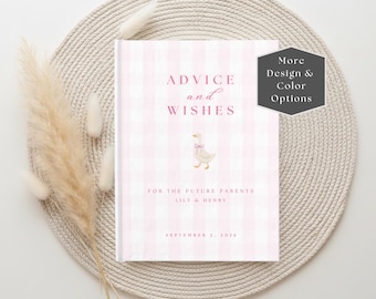 Personalized Goose Baby Shower Advice Journal, Wishes Keepsake Book