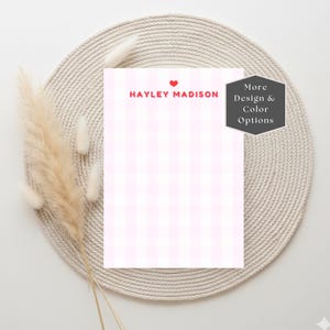 Personalized Sticky Note Pad, Custom Post-it® Notes, Custom Heart and Name Notepad