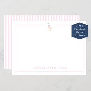 Baby Goose Personalized Stationery, Custom Thank You Notes, Classic Girl Stationery