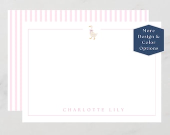Baby Goose Personalized Stationery, Custom Thank You Notes, Classic Girl Stationery