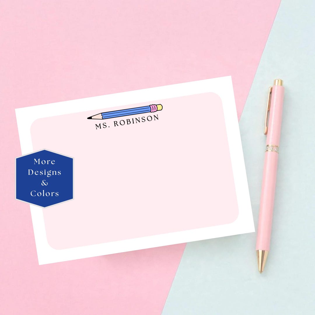 Personalized Teacher Note Pad, Custom Sticky Notes, Teacher Stationery ...