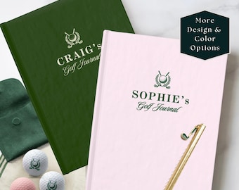 Personalized Golf Journal, Custom Name Golf Log Notebook
