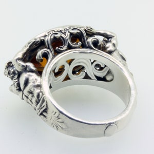 Satyr Greek Mythology Ring Pagan Ring Goat Ring Faun Ring Citrine Ring Greek Pan Ring Man Statement Ring Greek Ring Men's Bling Ring Fawn image 9