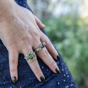 Giger inspired Alien ring Amethyst version BioMechanical Organic Art Nouveau Alien Flower Succulent Floral Jewelry Modern Contemporary Ring image 9