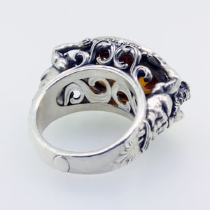 Satyr Greek Mythology Ring Pagan Ring Goat Ring Faun Ring Citrine Ring Greek Pan Ring Man Statement Ring Greek Ring Men's Bling Ring Fawn image 6