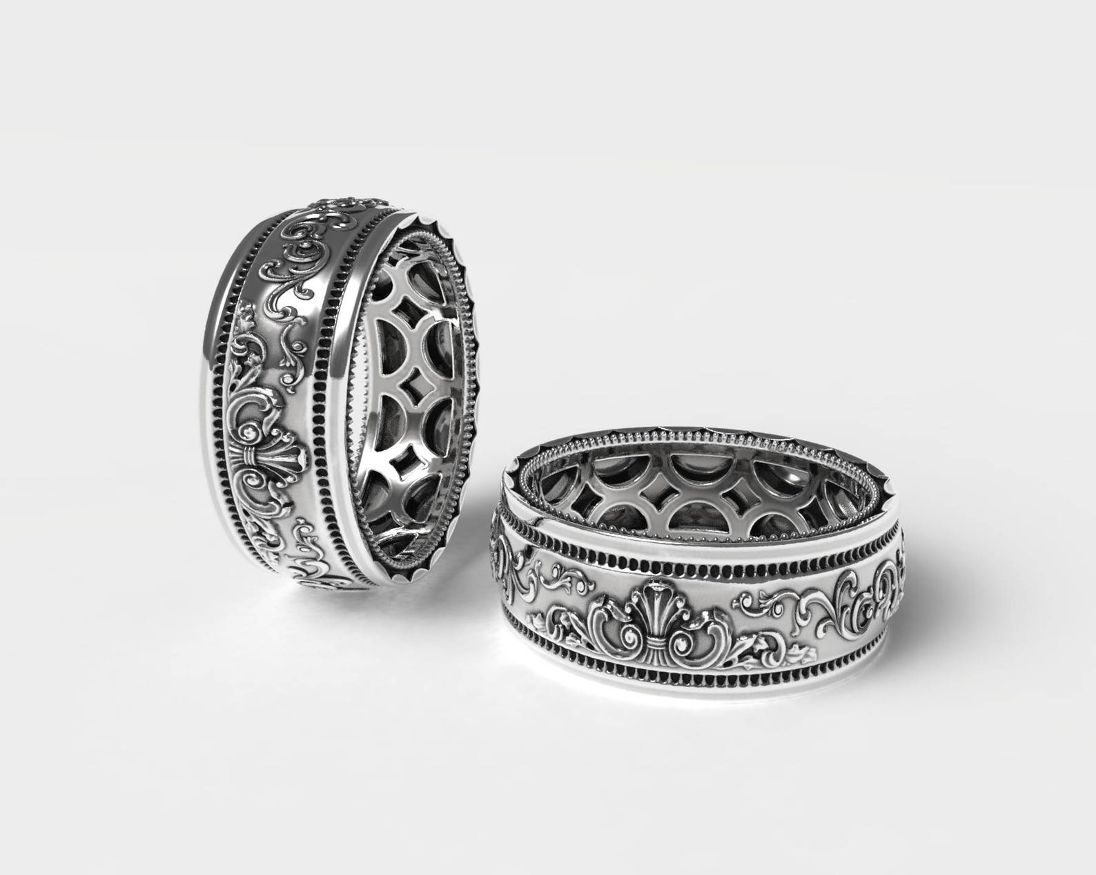 Ring Engraved Ring Scrollwork Ring Leaf Ring Antique Scroll Vintage ...