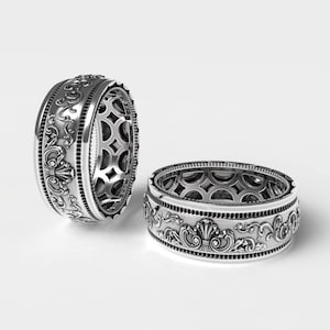 Ring Engraved Ring Scrollwork Ring Leaf Ring Antique Scroll Vintage Nature Ring Floral Ring Vine Ring Botanical Jewelry