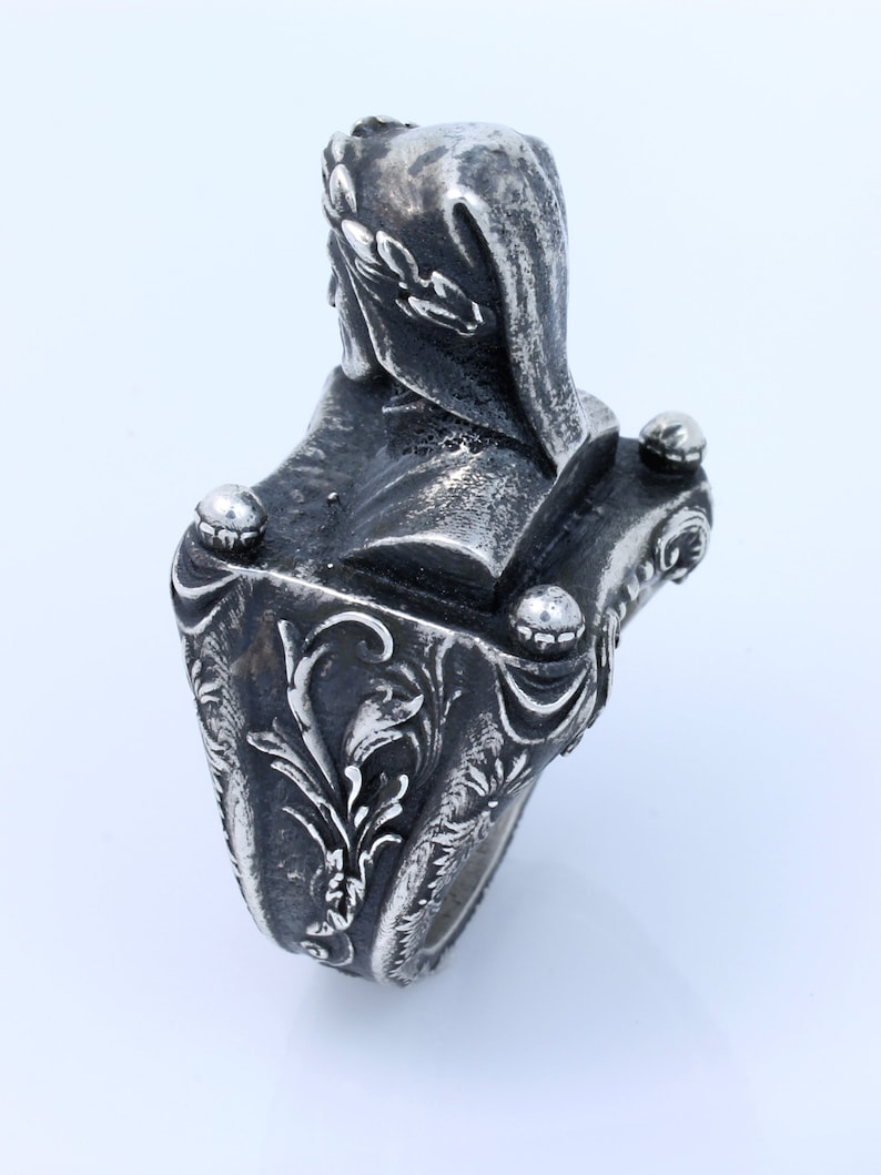 Dante Alighieri Sculpture Ring Dante's Inferno Divine Comedy Poetry Gifts Classic Literature Mythology Gothic Gift Ring Renaissance Jewelry image 7