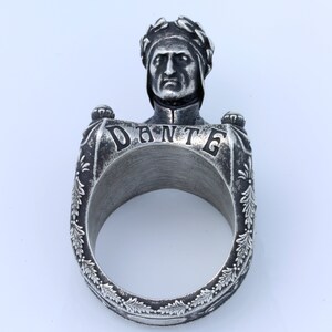 Dante Alighieri Sculpture Ring Dante's Inferno Divine Comedy Poetry Gifts Classic Literature Mythology Gothic Gift Ring Renaissance Jewelry image 5