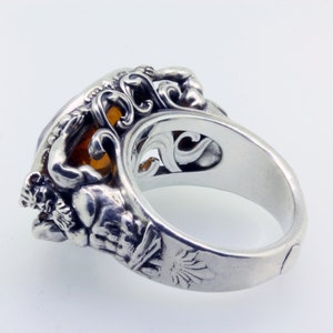 Satyr Greek Mythology Ring Pagan Ring Goat Ring Faun Ring Citrine Ring Greek Pan Ring Man Statement Ring Greek Ring Men's Bling Ring Fawn image 10