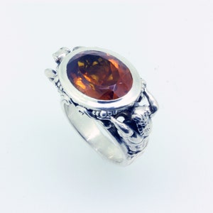 Satyr Greek Mythology Ring Pagan Ring Goat Ring Faun Ring Citrine Ring Greek Pan Ring Man Statement Ring Greek Ring Men's Bling Ring Fawn image 4