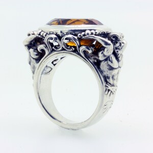 Satyr Greek Mythology Ring Pagan Ring Goat Ring Faun Ring Citrine Ring Greek Pan Ring Man Statement Ring Greek Ring Men's Bling Ring Fawn image 2