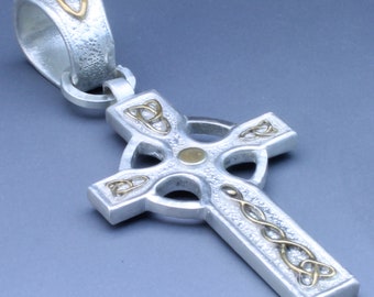 Celtic Cross detailed Gold Knotwork Cross Jewelry Celtic Cross Pendant Celtic Jewelry Irish Trinity Silver Cross Knotwork Necklace Jewellery