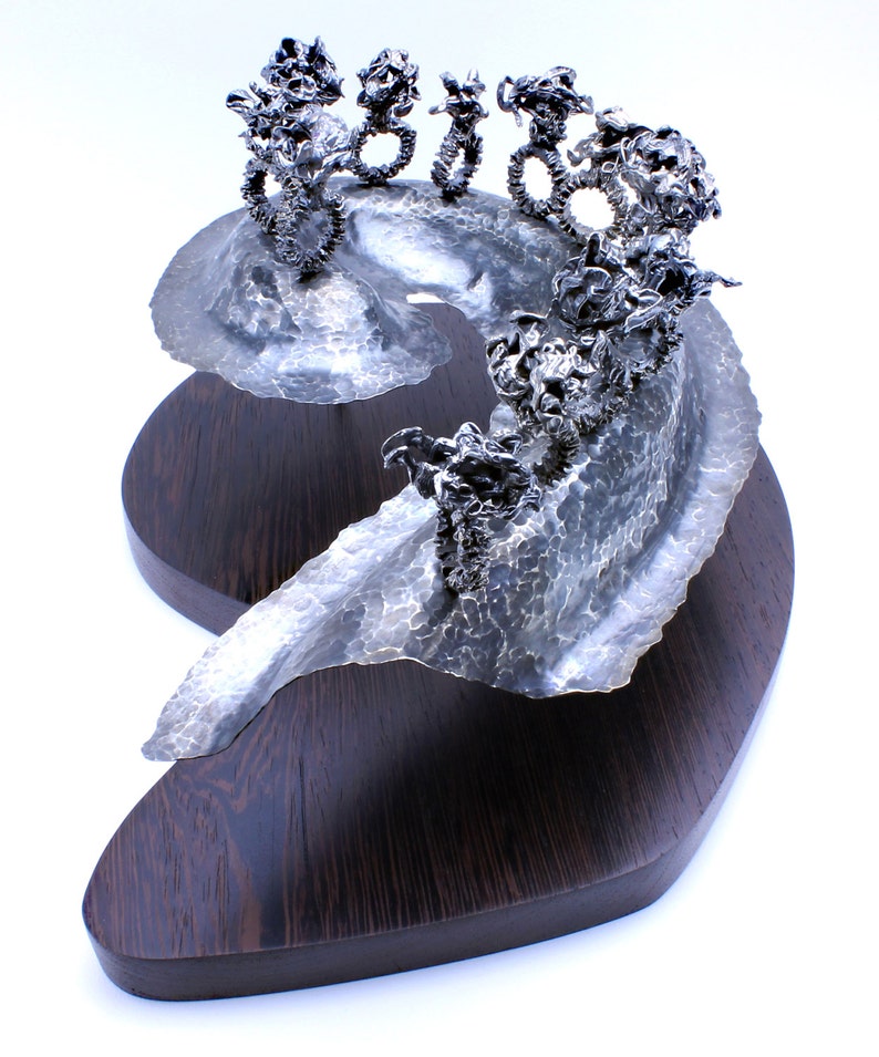 Sculptural Metalworking Display Art Piece Edge of Chaos image 3