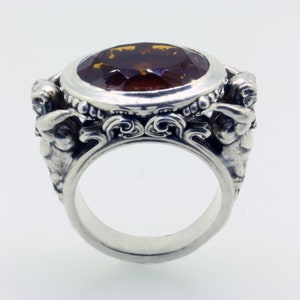 Satyr Greek Mythology Ring Pagan Ring Goat Ring Faun Ring Citrine Ring Greek Pan Ring Man Statement Ring Greek Ring Men's Bling Ring Fawn image 5