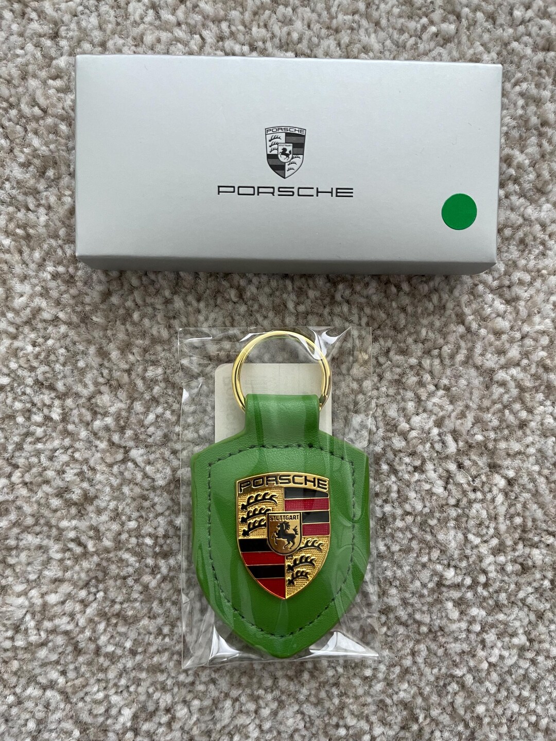 911 Original Leather Crest Key Ring Fob Chain, Green, WAP0500920E - Etsy