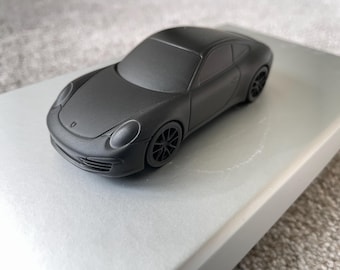 911 Carrera S 1:43 Paperweight Aluminum Model Matt Black