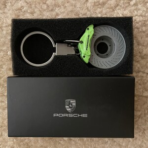 PORSCHE Keychain Green Brake Caliper 911 GT3 GT2 GT4 Spyder Key Ring Fob