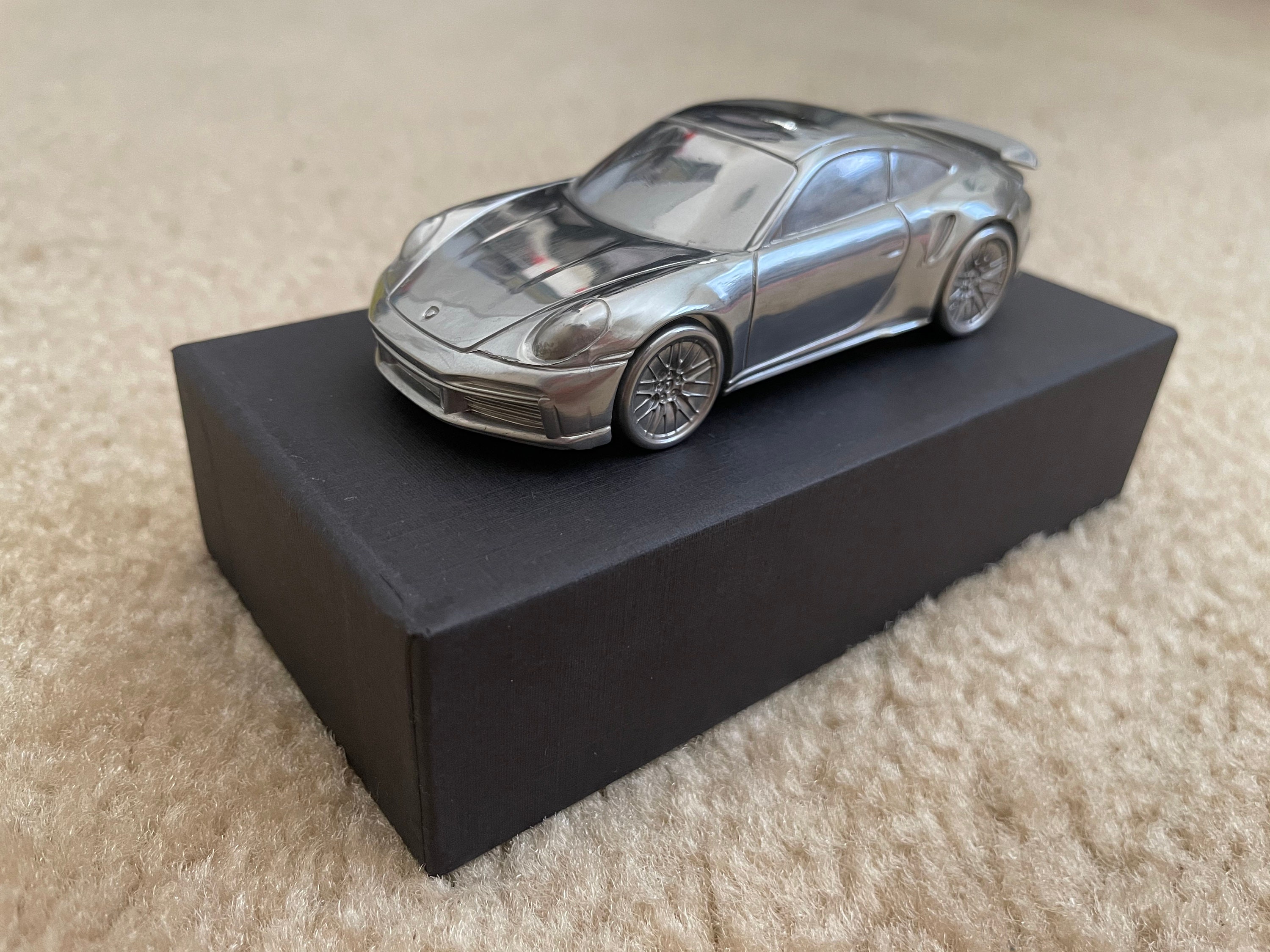 Porsche 911 992 Turbo 1:43 Paperweight Aluminum Chrome Model - Etsy