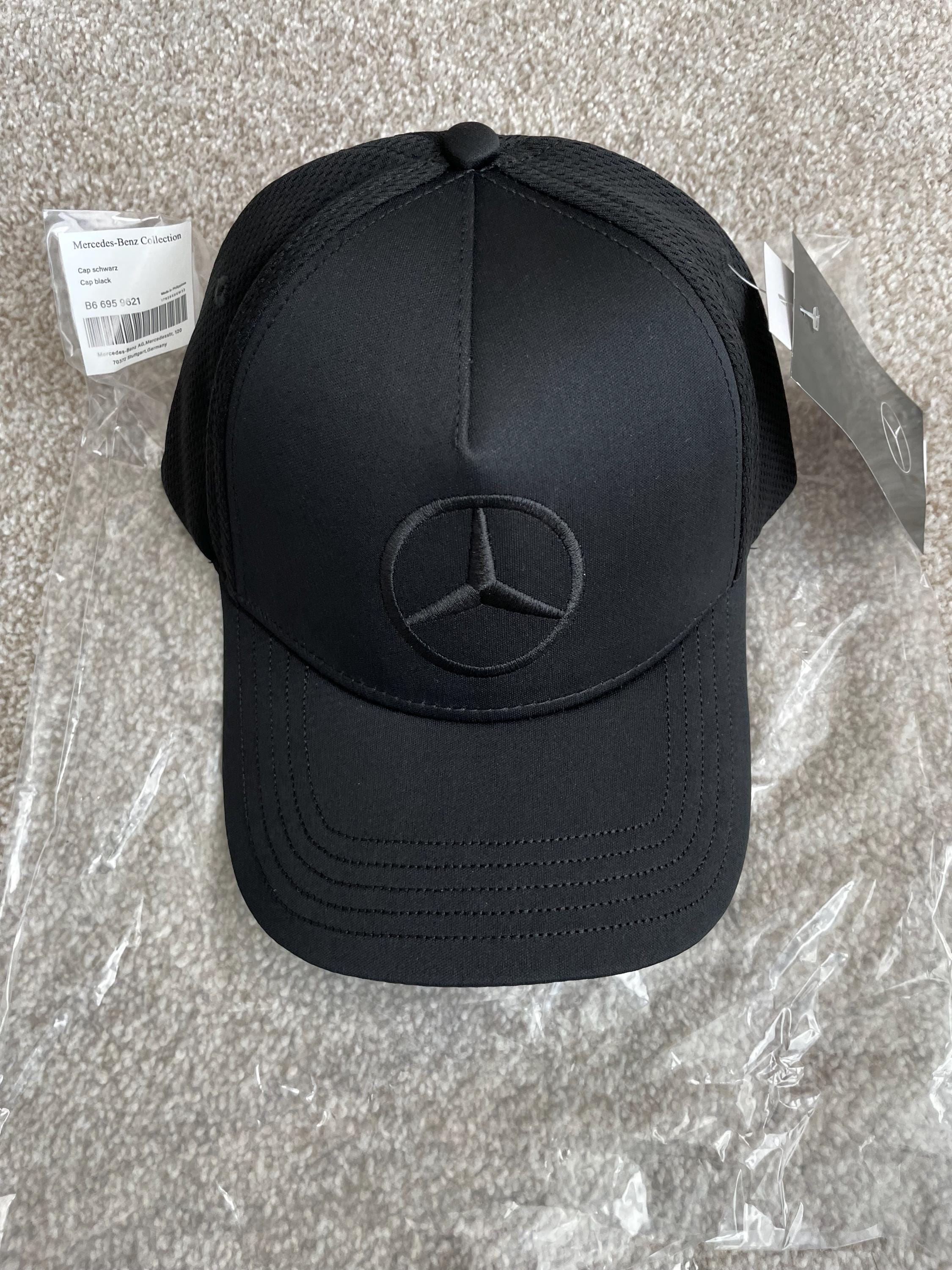 Mercedes-Benz car baseball hat cap adjustable strap Black & Gold Logo unisex Mercedes AMG Petronas F1 Lewis Hamilton Baseball Hat -Black  main image 2