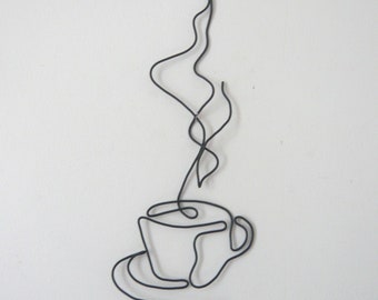 Wire cup of coffee, cup of tea, coffee time, tea time, coffee first